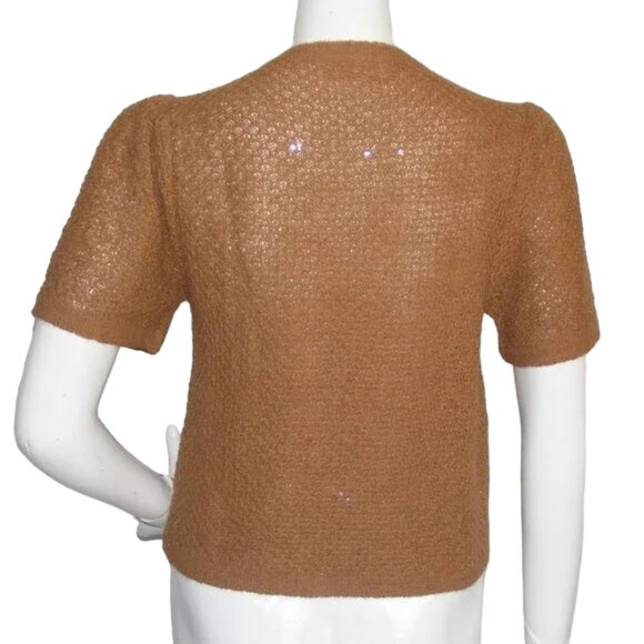 ANDEAN SUN Alpaca Sweater Top, L, Open front, Short sleeves, Textured, Cardigan - Picture 5 of 10